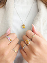 Load image into Gallery viewer, Citrine and Diamond Ring - 14K White Gold
