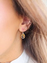 Load image into Gallery viewer, Citrine Leverback Earrings - 14K White Gold