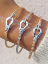 Load image into Gallery viewer, *New* Limited Petite Italian Buckle Hook Bangle Bracelets - Sterling Silver
