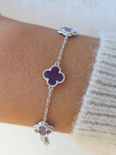 Load image into Gallery viewer, Purple Agate Clover Bracelet - Sterling Silver