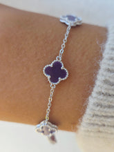 Load image into Gallery viewer, Purple Agate Clover Bracelet - Sterling Silver