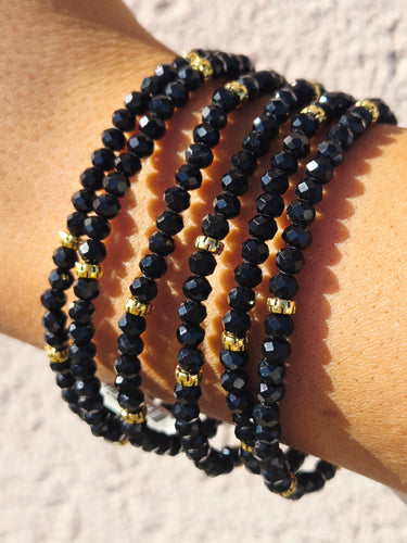 Black with Gold Accents  - Crystal Stacker