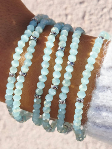 Powder Blue AB with Silver Accents - Crystal Stacker