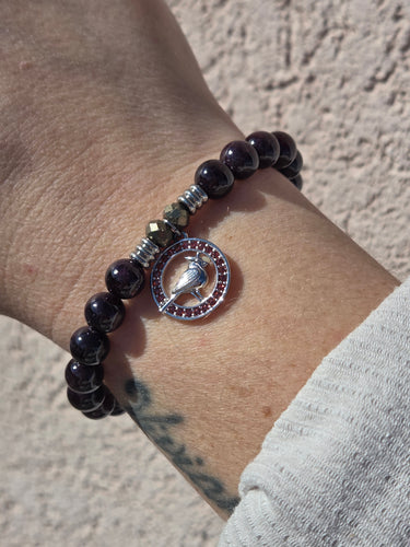 Garnet Cardinal on Garnet Charm Bracelet - TJazelle