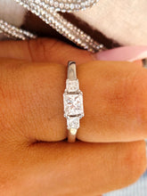 Load image into Gallery viewer, 3 stone Diamond Estate Ring - 10K Gold