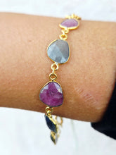 Load image into Gallery viewer, Multi Color Agate Bracelet - Gold Filled