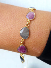 Load image into Gallery viewer, Multi Color Agate Bracelet - Gold Filled