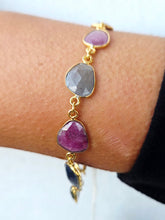 Load image into Gallery viewer, Multi Color Agate Bracelet - Gold Filled