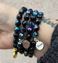 Load image into Gallery viewer, Jet AB with Black Crystal Center Bracelet - Stash