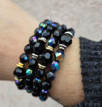 Load image into Gallery viewer, Jet AB with Black Crystal Center Bracelet - Stash