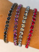 Load image into Gallery viewer, Hematite Rhinestone Flexible &amp; Stackable Bangle Bracelet