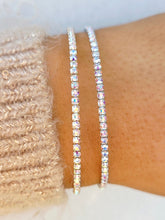Load image into Gallery viewer, Crystal AB Iridescent Skinny Rhinestone Flexible &amp; Stackable Bangle Bracelet