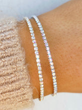 Load image into Gallery viewer, Crystal AB Iridescent Skinny Rhinestone Flexible &amp; Stackable Bangle Bracelet