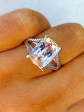 Load image into Gallery viewer, Morganite Ring with Split Shank Band - 14K White Gold