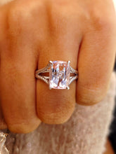 Load image into Gallery viewer, Morganite Ring with Split Shank Band - 14K White Gold