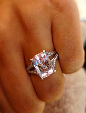 Load image into Gallery viewer, Morganite Ring with Split Shank Band - 14K White Gold
