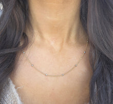 Load image into Gallery viewer, Two-Tone Station Beaded Necklace - 14K Gold