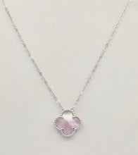 Load image into Gallery viewer, Pink Mother of Pearl Clover Necklace - Sterling Silver