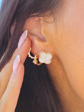 Load image into Gallery viewer, White Mother of Pearl Clover Earrings - Sterling Silver