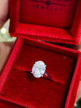 Load image into Gallery viewer, Lab Created 3 Carat Oval Diamond Engagement Ring - 14K White Gold