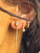 Load image into Gallery viewer, Marquise Chain Earrings With Diamonds - 14K Gold
