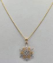 Load image into Gallery viewer, Two Tone Snowflake Charm on Razza Chain - 14K Gold