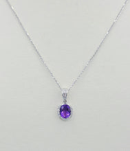Load image into Gallery viewer, Amethyst Necklace - 14K White Gold