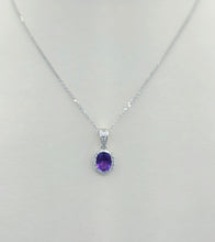 Load image into Gallery viewer, Amethyst Necklace - 14K White Gold