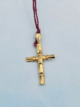 Load image into Gallery viewer, Small Diamond Cut Cross - 14K Gold