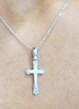 Load image into Gallery viewer, White Gold Cross - 14K White Gold