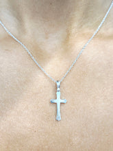 Load image into Gallery viewer, White Gold Cross - 14K White Gold
