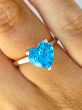 Load image into Gallery viewer, Blue Topaz Heart Ring - 10K White Gold