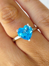 Load image into Gallery viewer, Blue Topaz Heart Ring - 10K White Gold