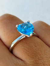 Load image into Gallery viewer, Blue Topaz Heart Ring - 10K White Gold