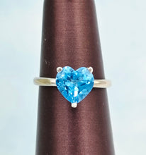 Load image into Gallery viewer, Blue Topaz Heart Ring - 10K White Gold