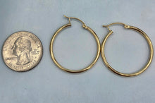 Load image into Gallery viewer, Medium Plain Gold Hoops - 14k Gold