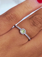Load image into Gallery viewer, Peridot &amp; Diamond Ring - 14K White Gold