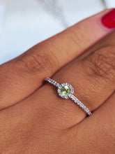 Load image into Gallery viewer, Peridot &amp; Diamond Ring - 14K White Gold