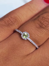 Load image into Gallery viewer, Peridot &amp; Diamond Ring - 14K White Gold