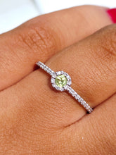 Load image into Gallery viewer, Peridot &amp; Diamond Ring - 14K White Gold