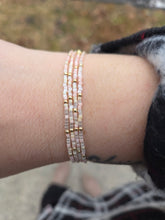 Load image into Gallery viewer, Pink Seed Bead Bracelet - Dainty Stretch Bracelet