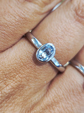 Load image into Gallery viewer, Sterling Silver Oval Aquamarine Ring