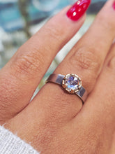 Load image into Gallery viewer, Clear Zircon Ring - 14K Gold &amp; Sterling Silver