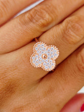 Load image into Gallery viewer, CZ Quatrefoil Clover Ring - Rose Gold