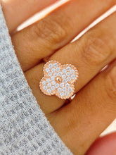 Load image into Gallery viewer, CZ Quatrefoil Clover Ring - Rose Gold