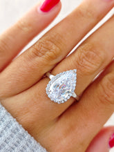 Load image into Gallery viewer, Pear Shaped CZ Engagement Ring - Sterling Silver