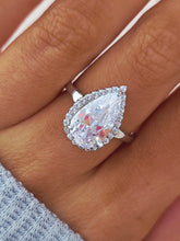 Load image into Gallery viewer, Pear Shaped CZ Engagement Ring - Sterling Silver