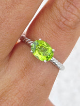 Load image into Gallery viewer, East to West Oval Peridot Stacking Ring - Colore SG