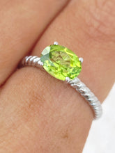Load image into Gallery viewer, East to West Oval Peridot Stacking Ring - Colore SG