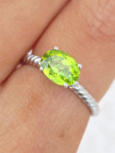 Load image into Gallery viewer, East to West Oval Peridot Stacking Ring - Colore SG